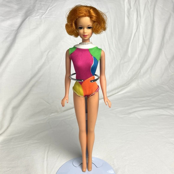 Vintage Barbie 1966 Twist N Turn Stacey Doll Japan Original Outfit Red Hair